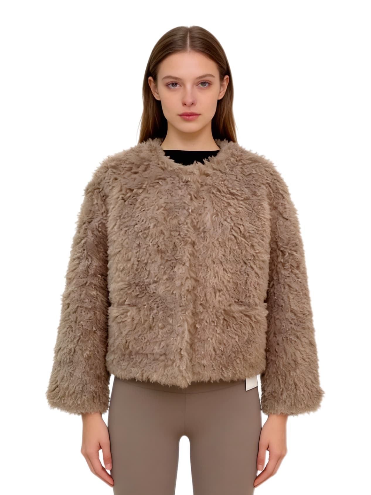 Gray-Brown Fur Coat JC25108
