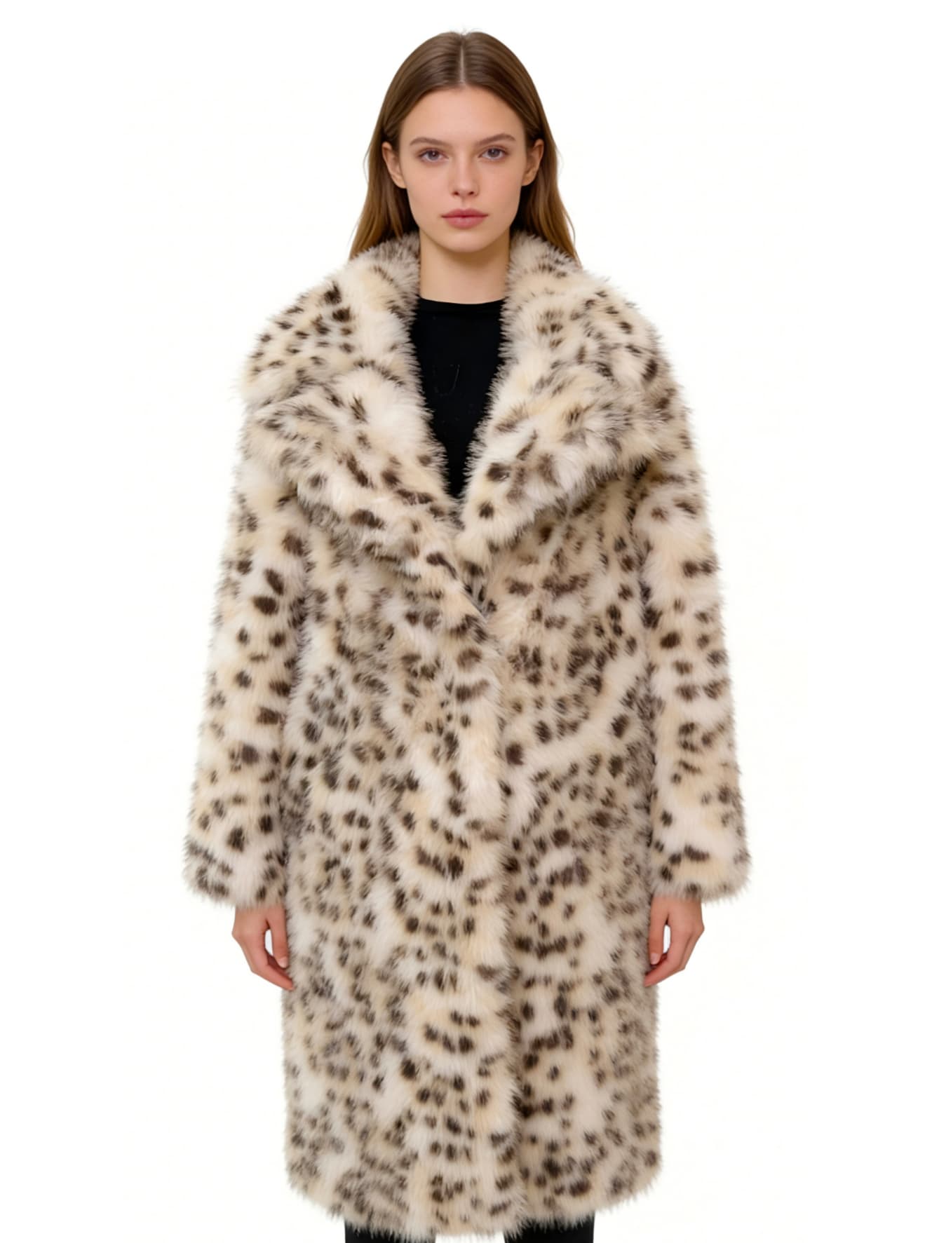 Lynx Print Fur Coat JC25110