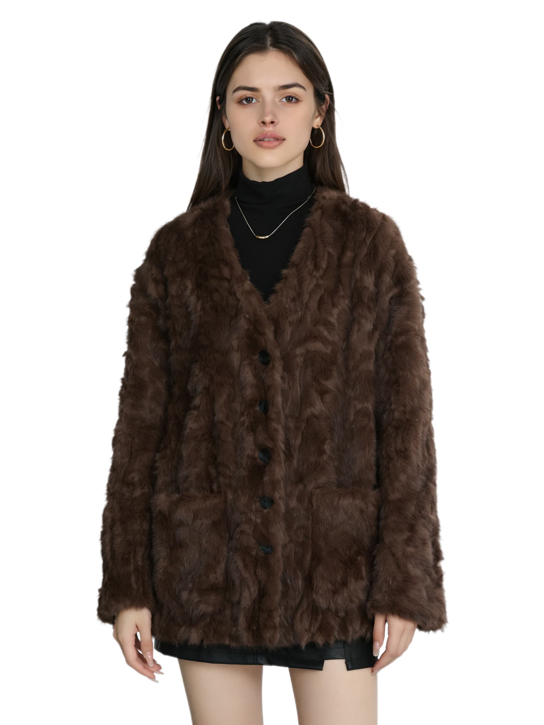 Brown Fur Jacket JC5303