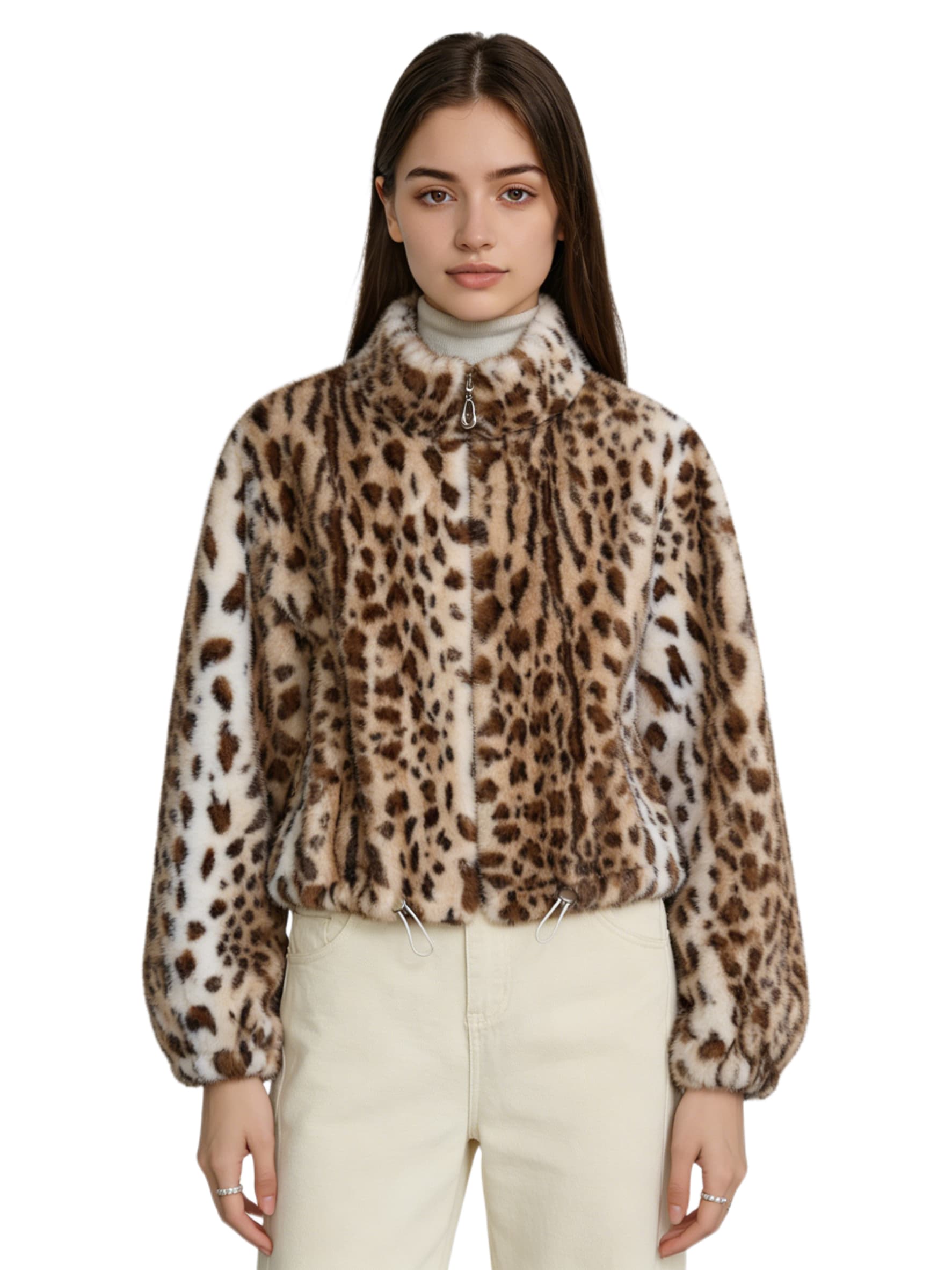 Leopard Print Fur Coat