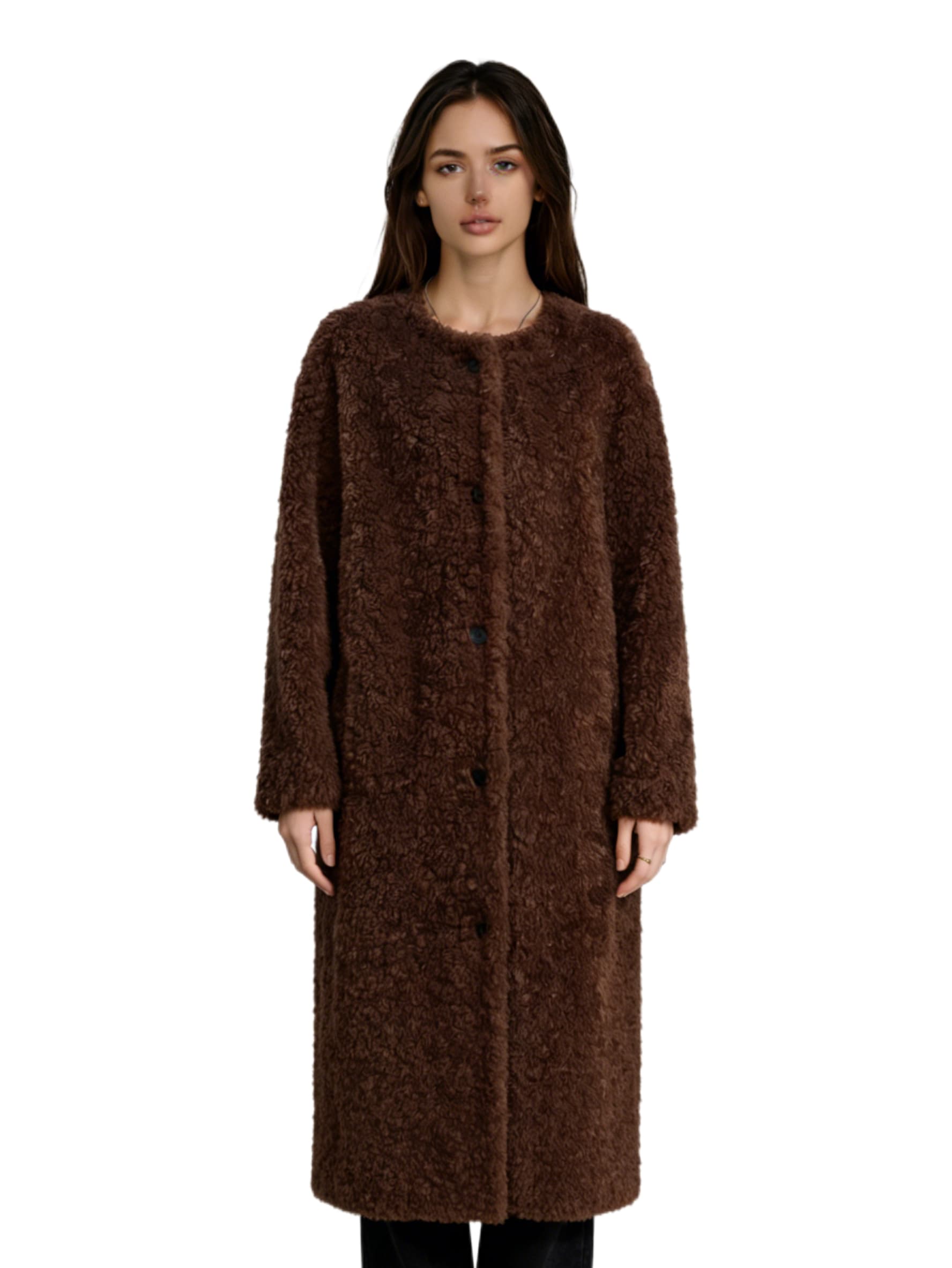 Brown Long Fur Vest